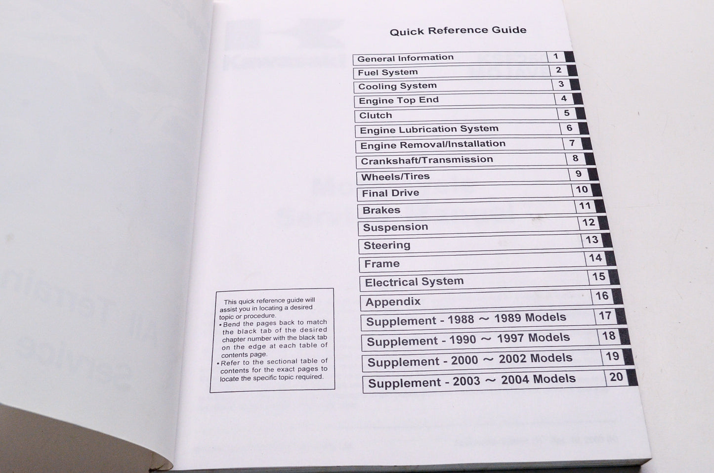 OEM Kawasaki 99924-1067-14 Service Manual KSF250A