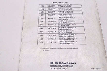 OEM Kawasaki 99924-1067-14 Service Manual KSF250A