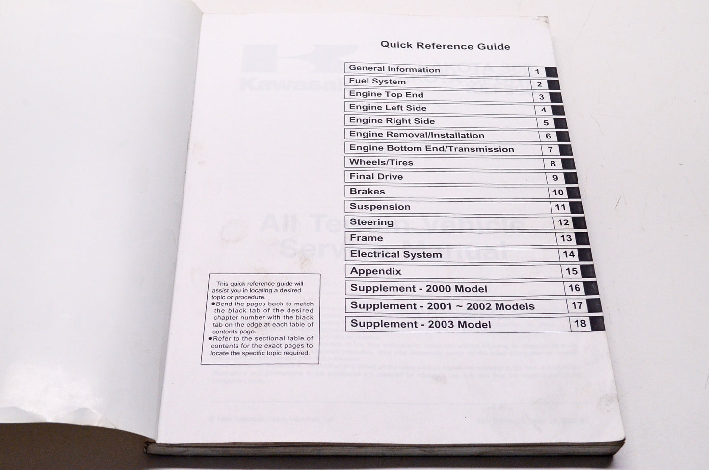 OEM Kawasaki 99924-1187-05 Service Manual KEF300B