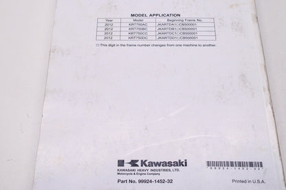 OEM Kawasaki 99924-1452-32 Service Manual KRT750A/B/C/D