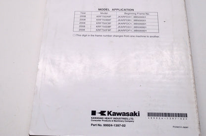 OEM Kawasaki 99924-1397-02 Service Manual KRF750A/B/C/D/F