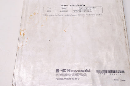 OEM Kawasaki 99924-1384-01 Service Manual KL650E