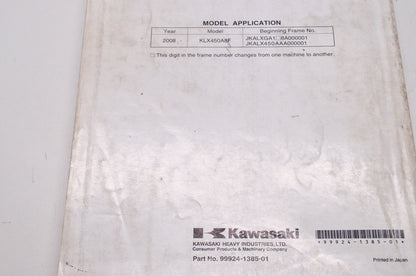 OEM Kawasaki 99924-1385-01 Service Manual KLX450A