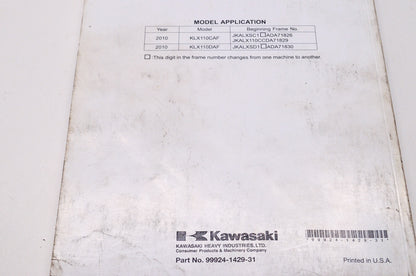 OEM Kawasaki 99924-1429-31 Service Manual KLX110C/D