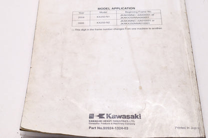 OEM Kawasaki 99924-1324-03 Service Manual KX250N