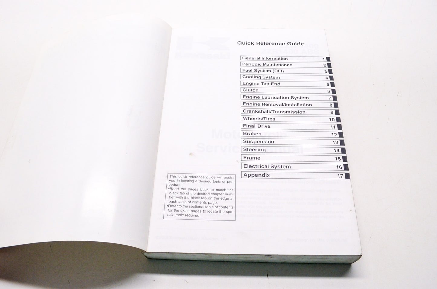 OEM Kawasaki 99924-1362-01 Service Manual ZX1400A/B