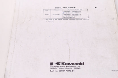 OEM Kawasaki 99924-1278-01 Service Manual ZX1200B