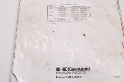 OEM Kawasaki 99924-1163-03 Service Manual KAF620A/B/C