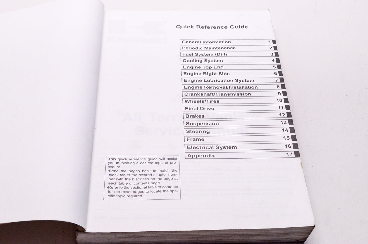 Kawasaki 2008 KFX 450 R ATV Shop Repair Service Manual