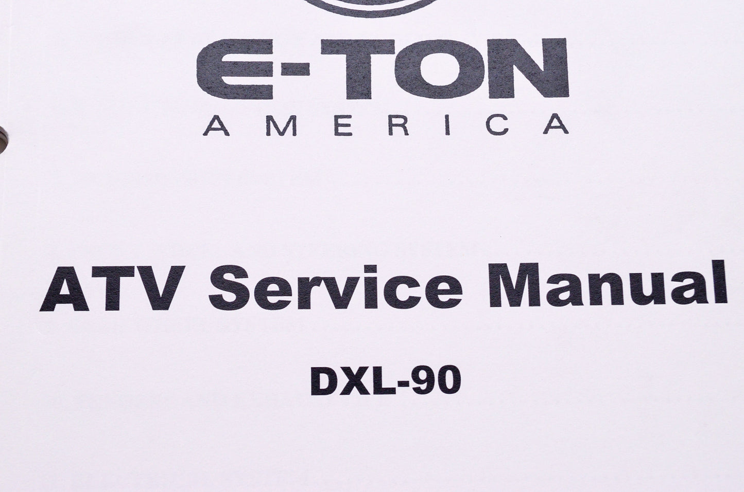 E-Ton America ATV Service Shop Repair Manual DXL-90