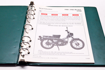 Honda Setup Instructions 1980-1983 CT110 Vintage Manual
