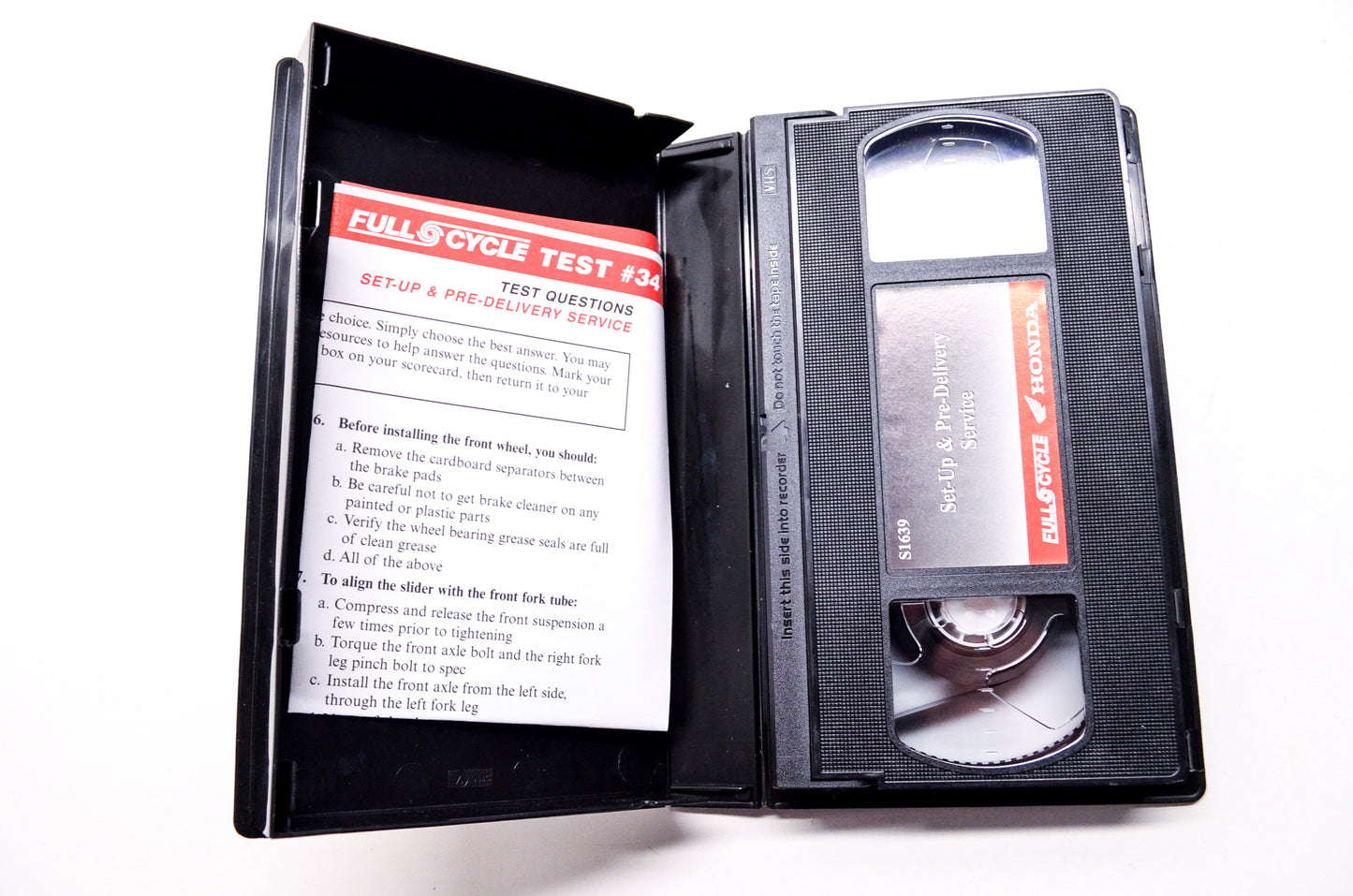 OEM Honda S1639 Full Cycle VHS Video Set-Up & Pre-Delivery Service