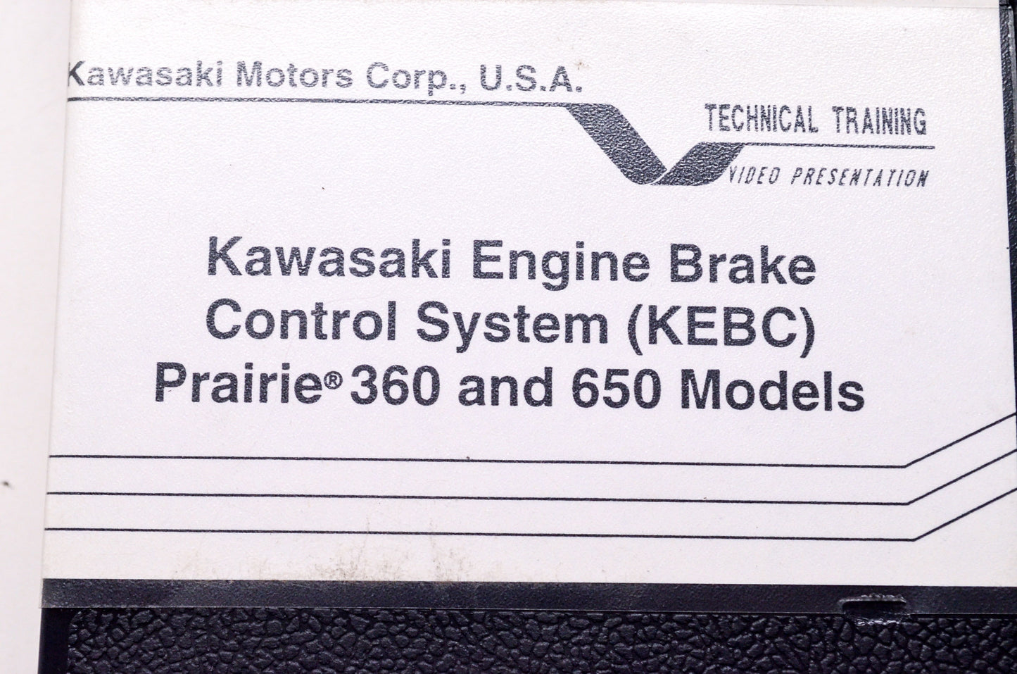 OEM Kawasaki Training VHS Video Engine Brake Control System Prairie