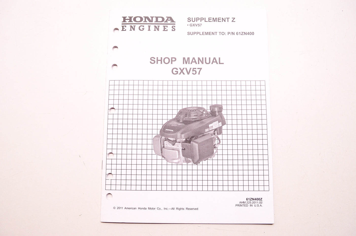 OEM Honda 61ZN400Z Engines Shop Service Repair Manual GXV57 Supplement