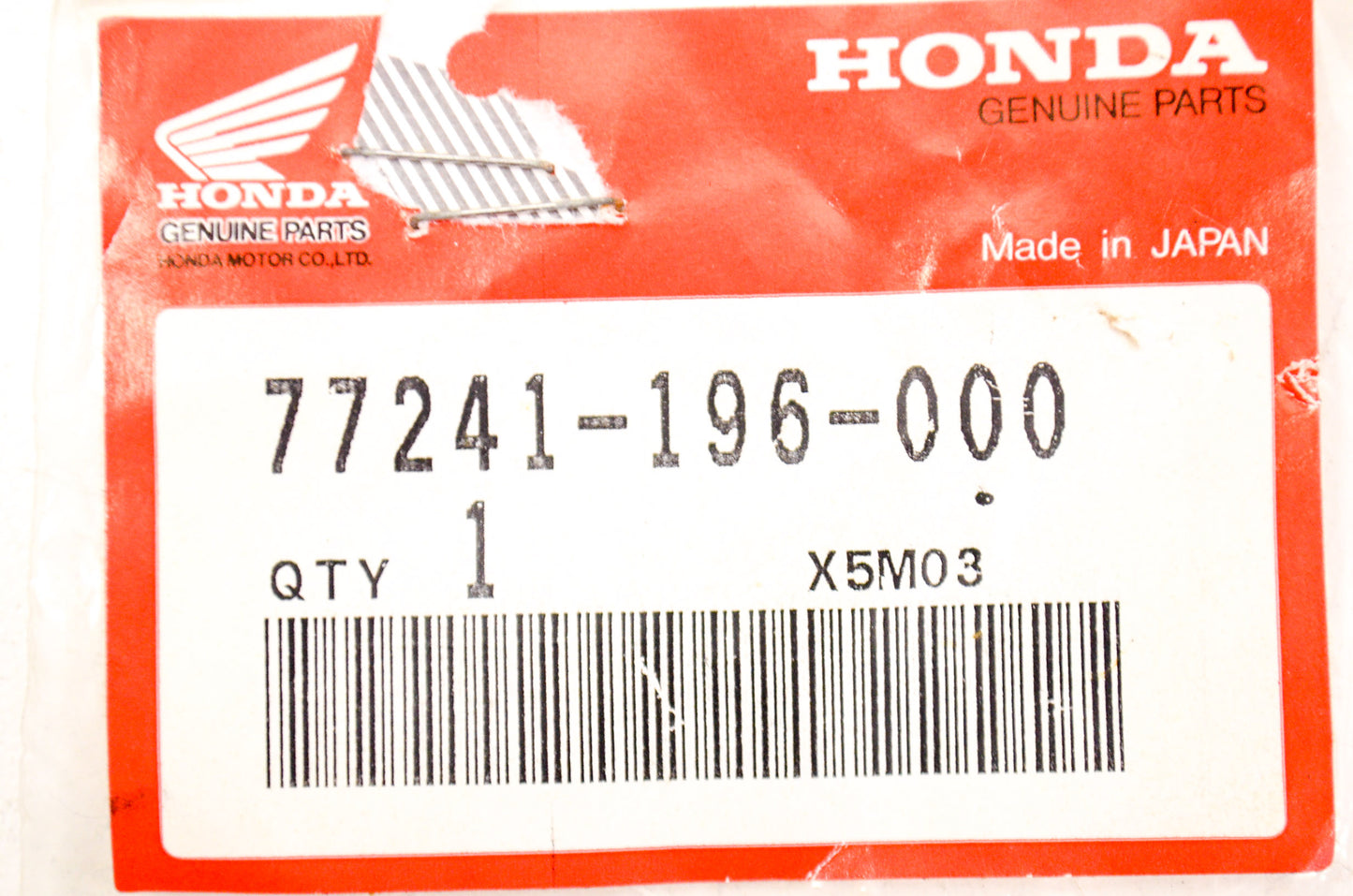 OEM Honda 77241-196-000 Stay Plate A NOS