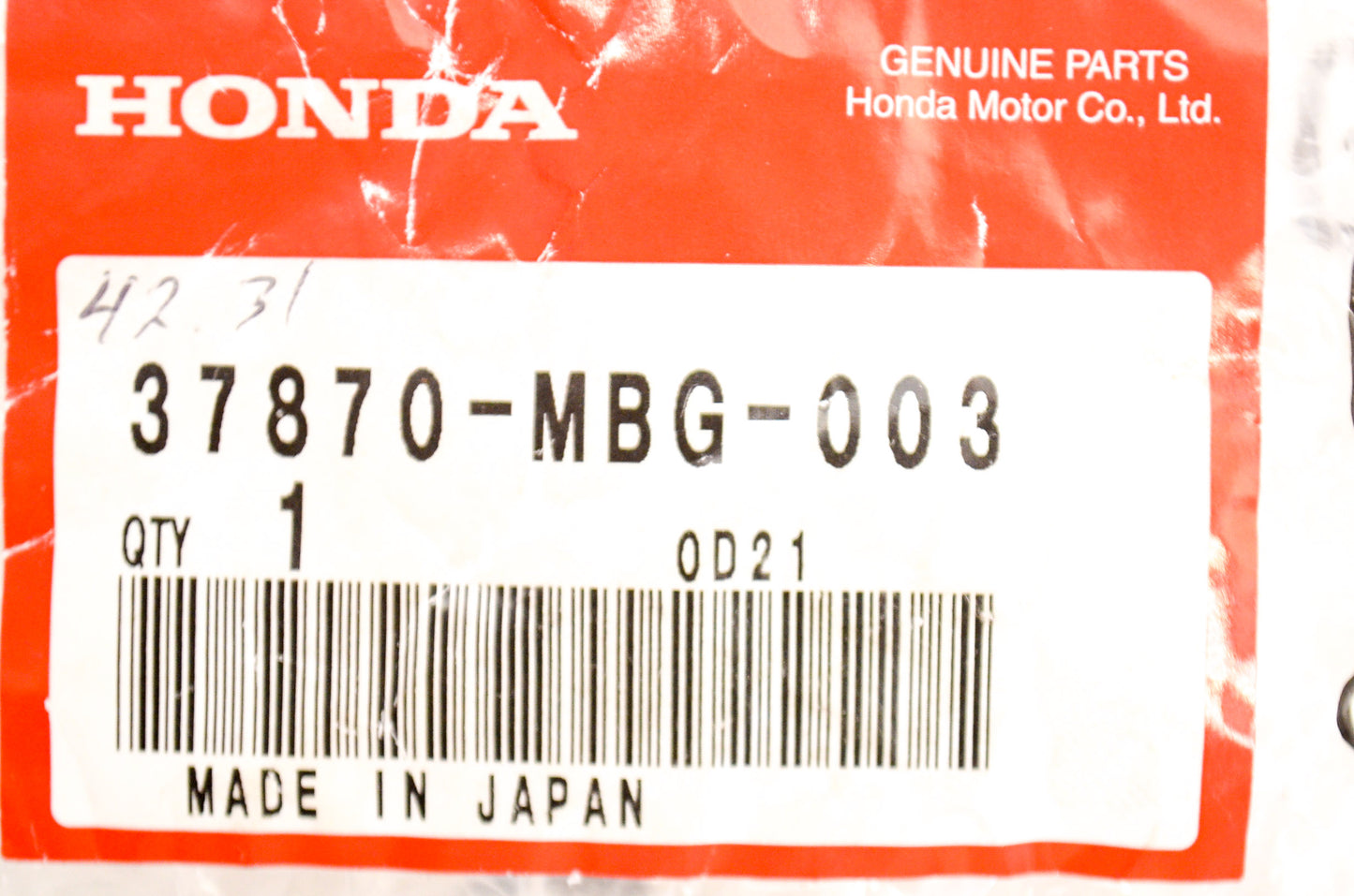 OEM Honda 37870-MBG-003 Water Temp Sensor NOS