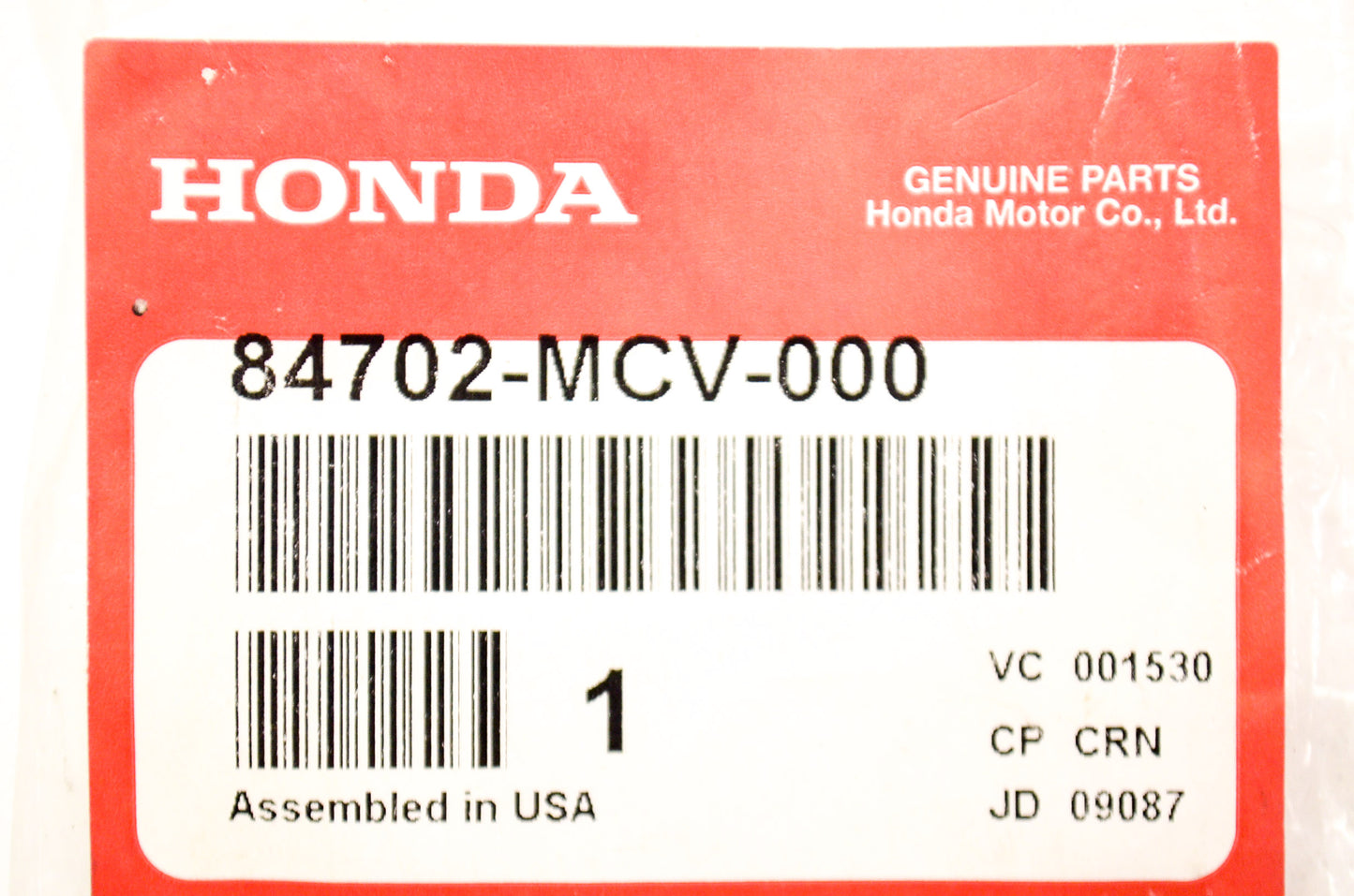OEM Honda 84702-MCV-000 Number Plate Bracket B