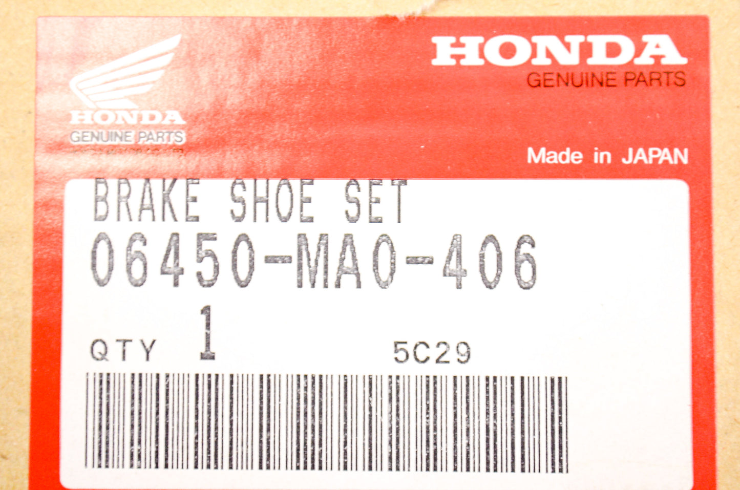 OEM Honda 06450-MA0-406 Brake Shoe Kit NOS