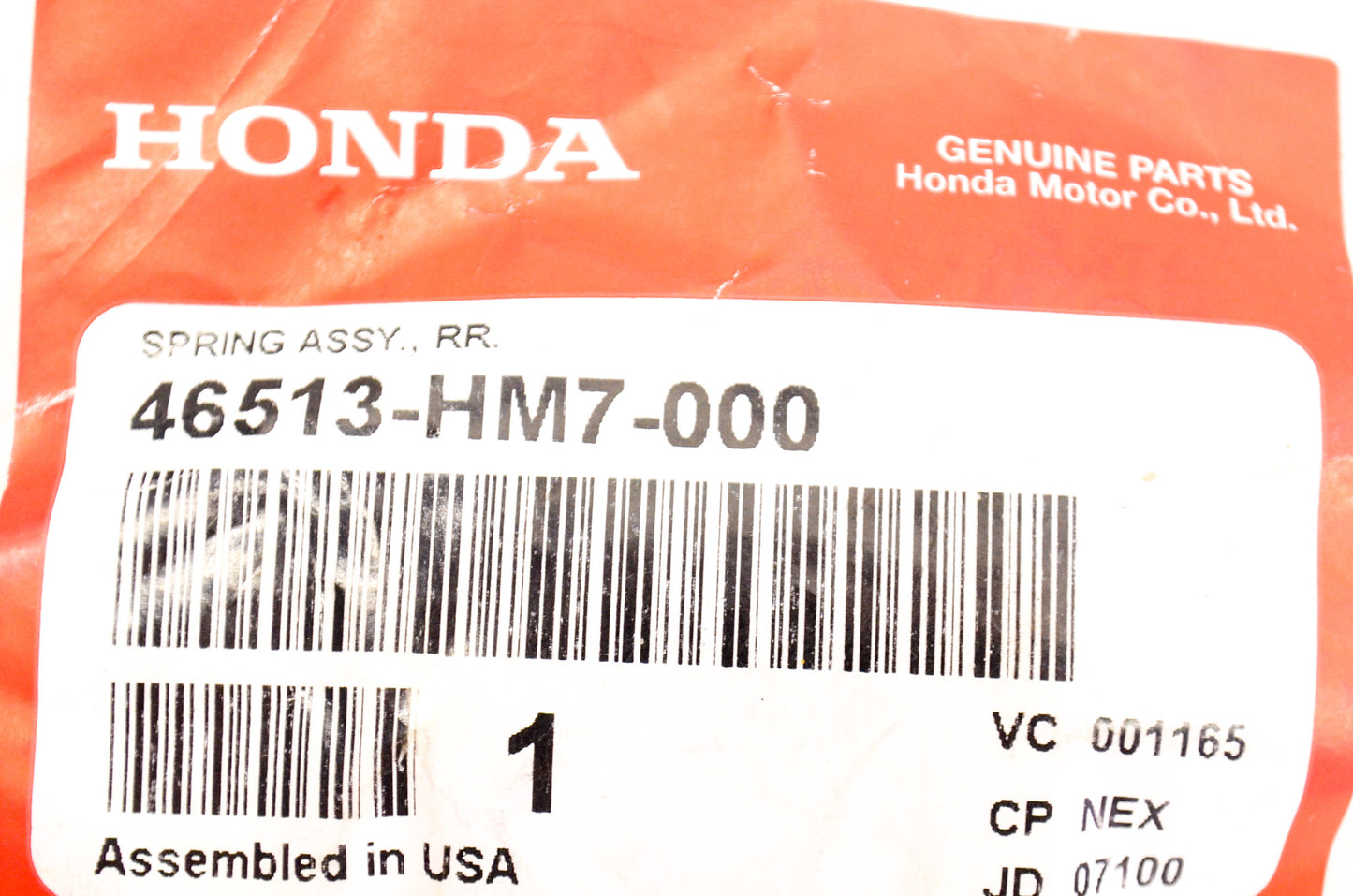 New OEM Honda Rear Spring Assembly NOS