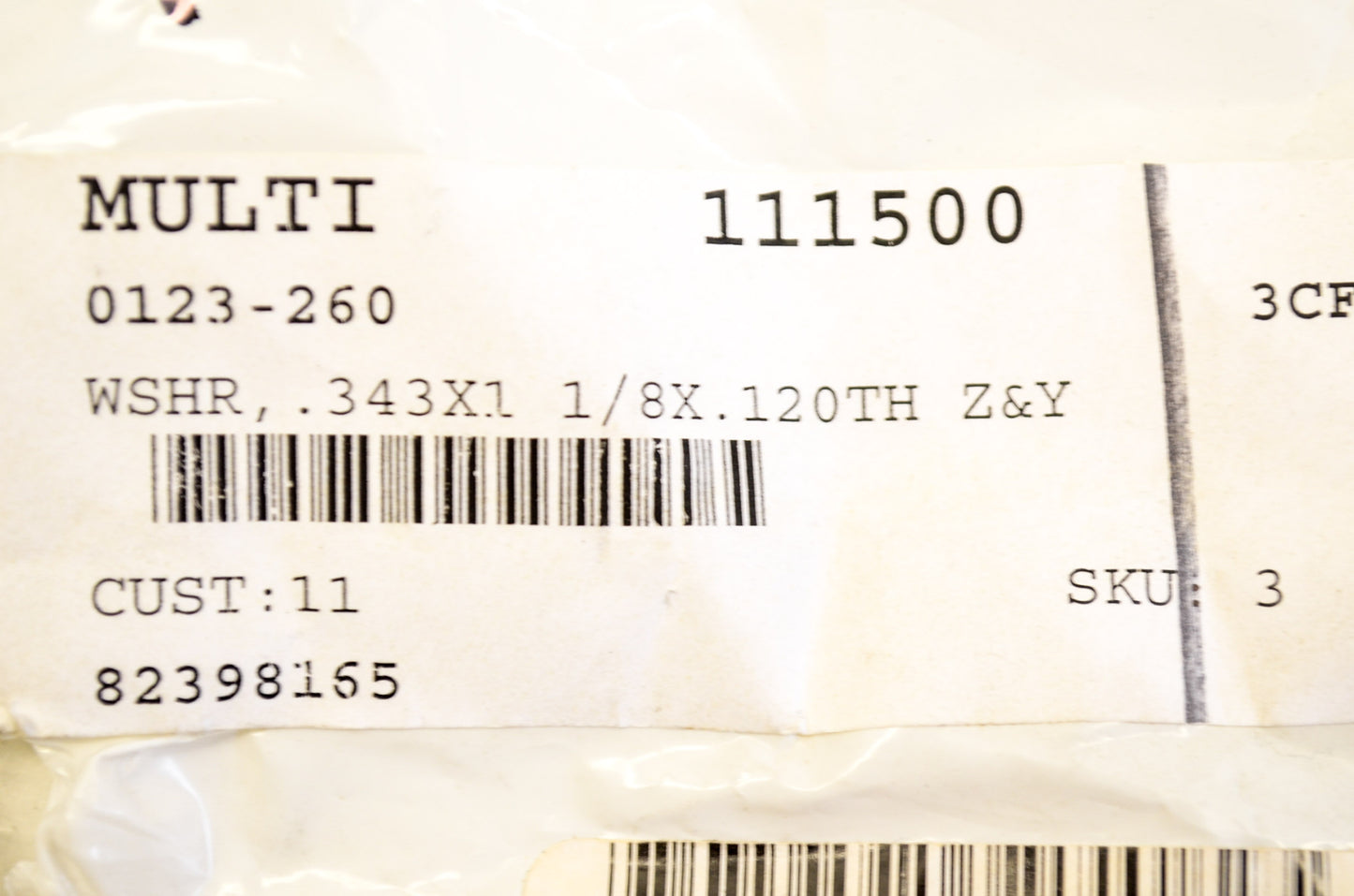 OEM Arctic Cat 0123-260 Washer .343 x 1-1/8 x .120 NOS