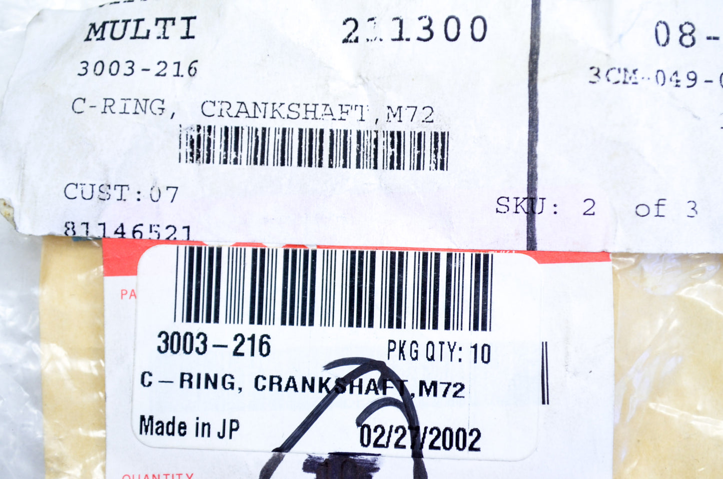 OEM Arctic Cat 3003-216 Crankshaft C Ring M72 NOS