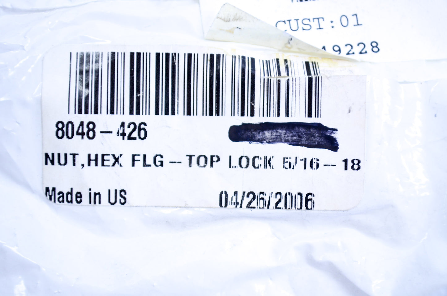 OEM Arctic Cat 8048-426 Top Lock Hex Flange Nut 5/16-18 Qty 2 NOS