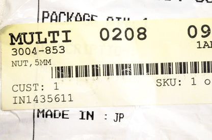 OEM Arctic Cat 3004-853 Nut 5MM Qty 2 NOS