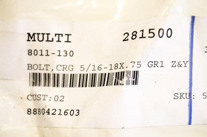 OEM Arctic Cat 8011-130 Carriage Bolt 5/16-18X.75 NOS