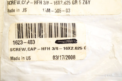 OEM Arctic Cat 1623-403 Hex FLange Head Cap Screw 3/8-16X2.625 NOS