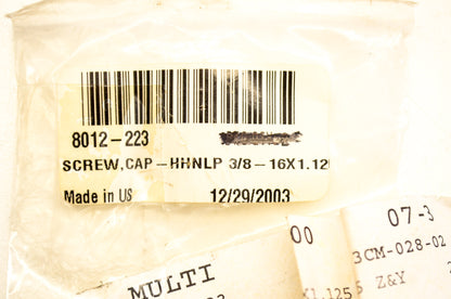 New OEM Arctic Cat 8012-223 Cap Screw HHNLP 3/8-16X1.125 G5 Z&Y NOS