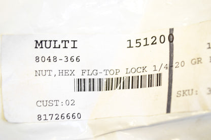 OEM Arctic Cat 8048-366 Top Lock Hex Flange Nut 1/4-20 Qty 2 NOS
