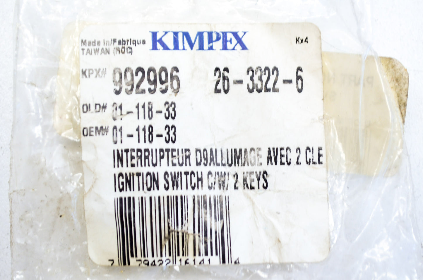 New Kimpex Ignition Switch with Keys NOS