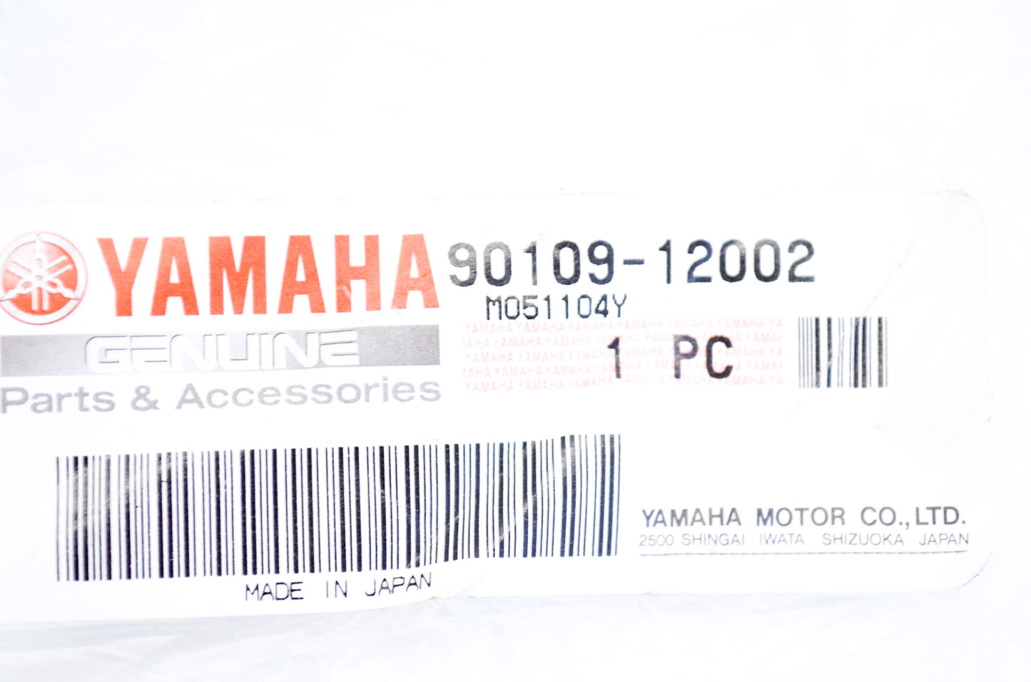OEM Yamaha 90109-12002-00 Bolt NOS