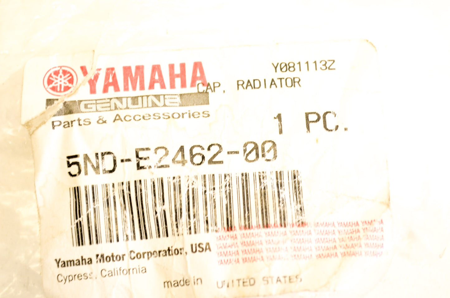 OEM Yamaha 5ND-E2462-00-00 Radiator Cap NOS