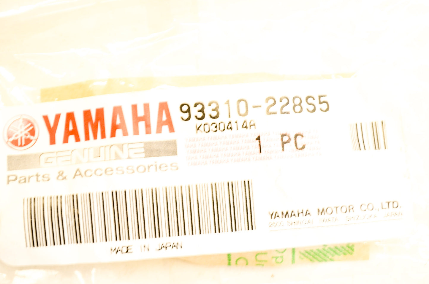 OEM Yamaha 93310-228S5-00 Bearing NOS