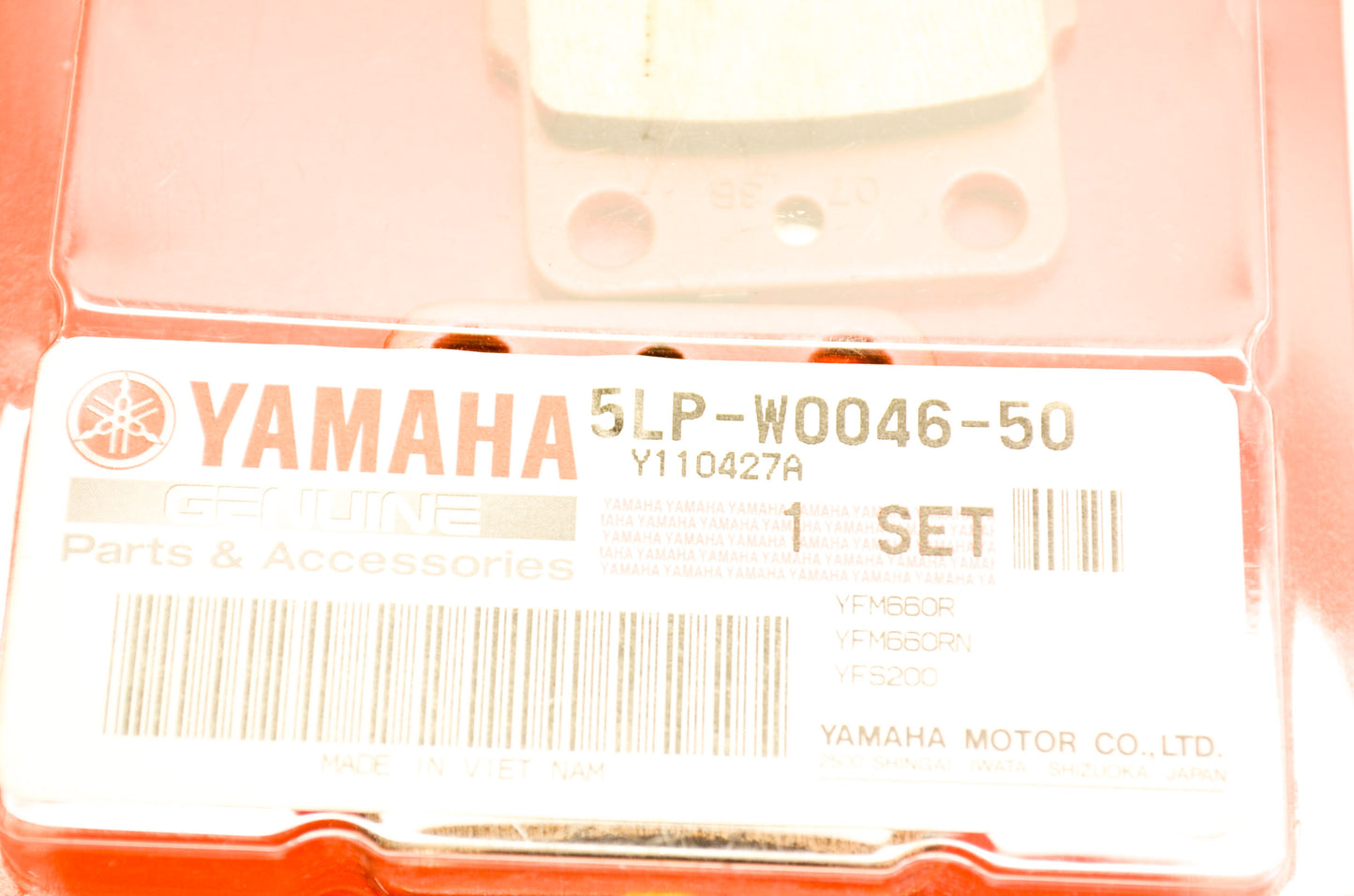 OEM Yamaha 5LP-W0046-50-00 Brake Pad Kit 2