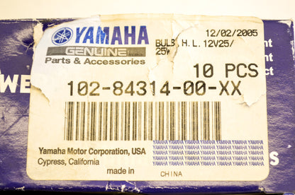 OEM Yamaha 102-84314-00-XX Headlight Bulb 12V25/25W NOS