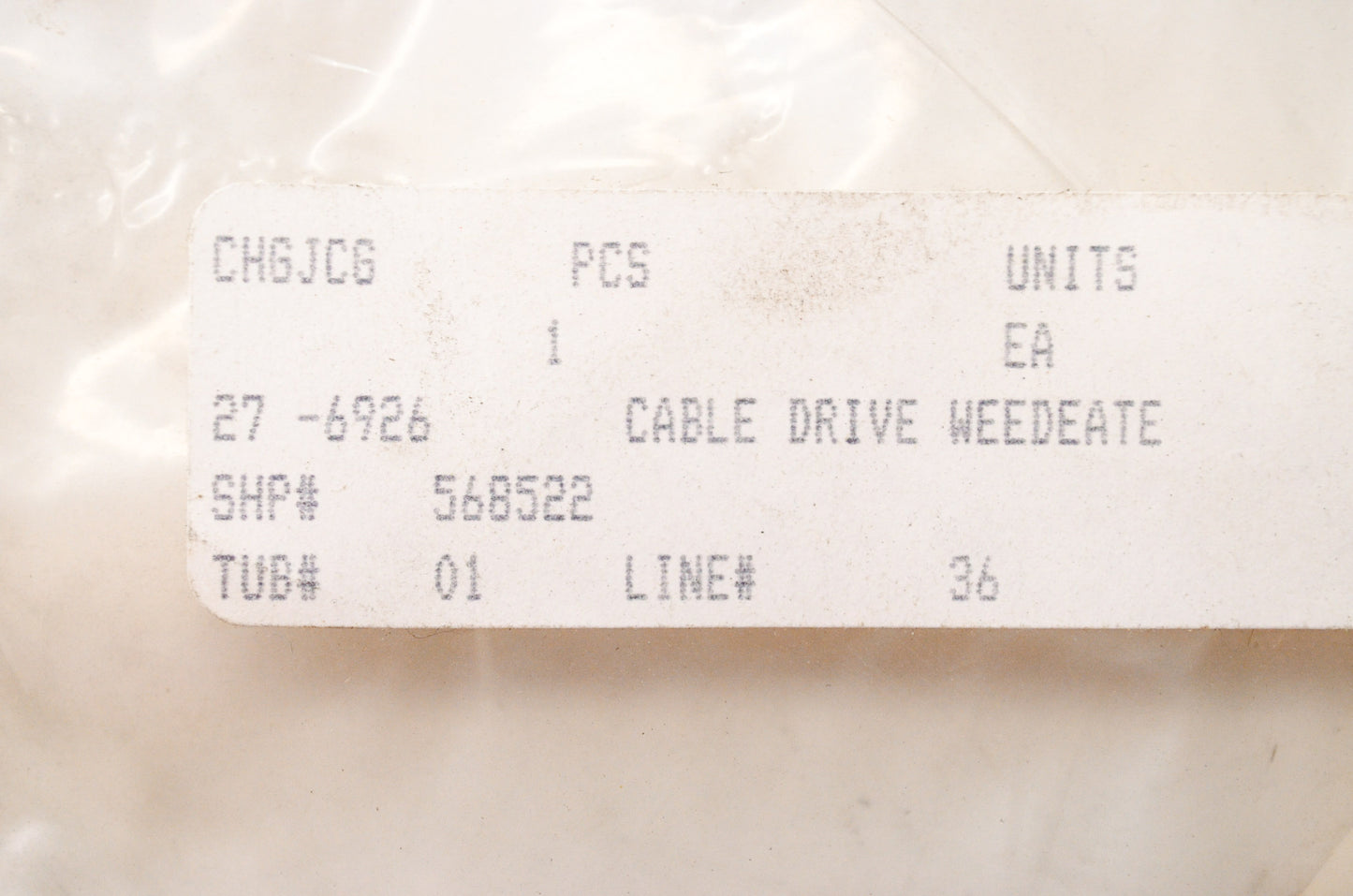 New Rotary Drive Cable Weedeater Poulan NOS