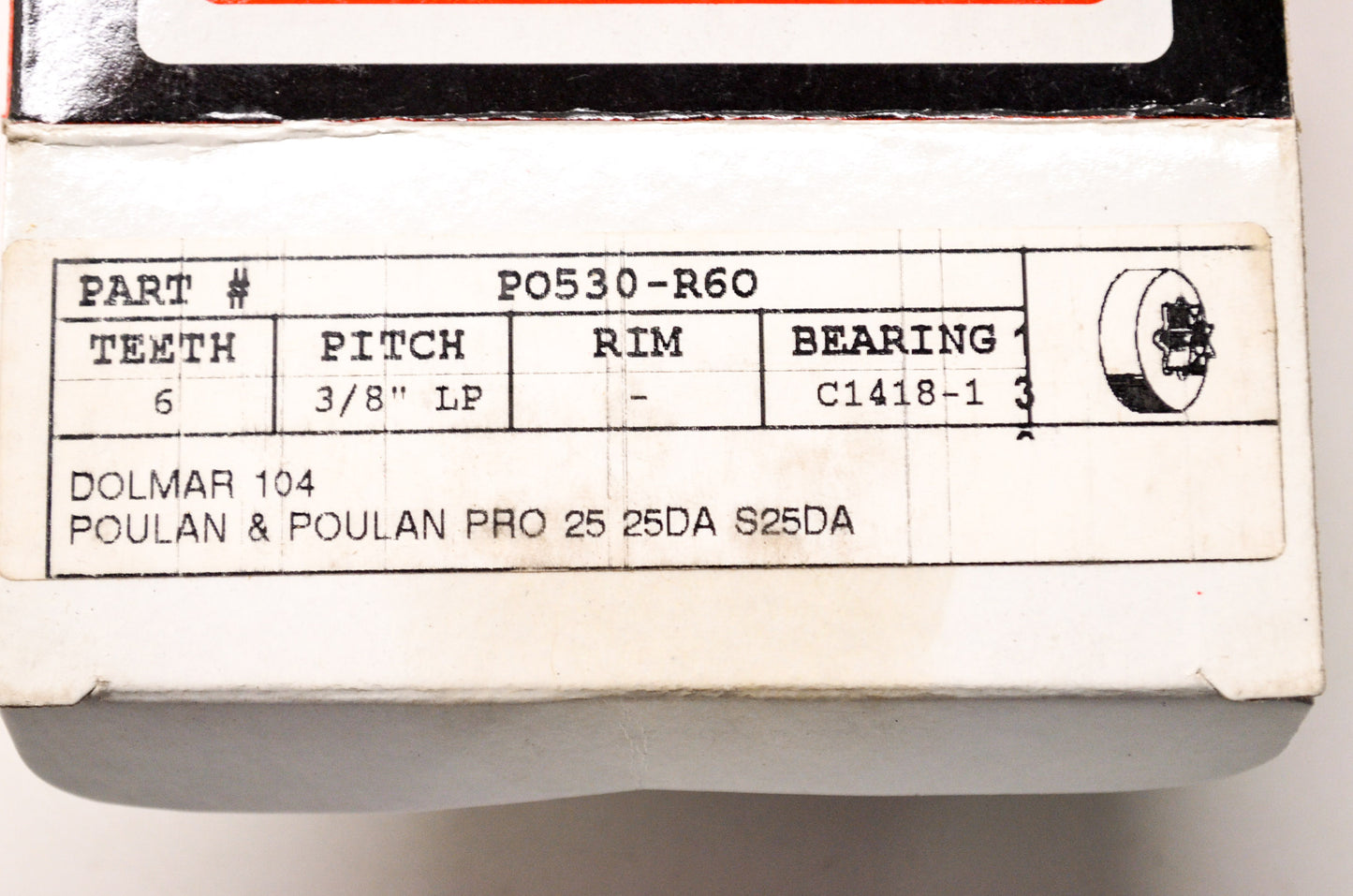 Chainsaw Sprocket 6T 3/8 LP NOS