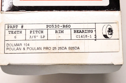Chainsaw Sprocket 6T 3/8 LP NOS