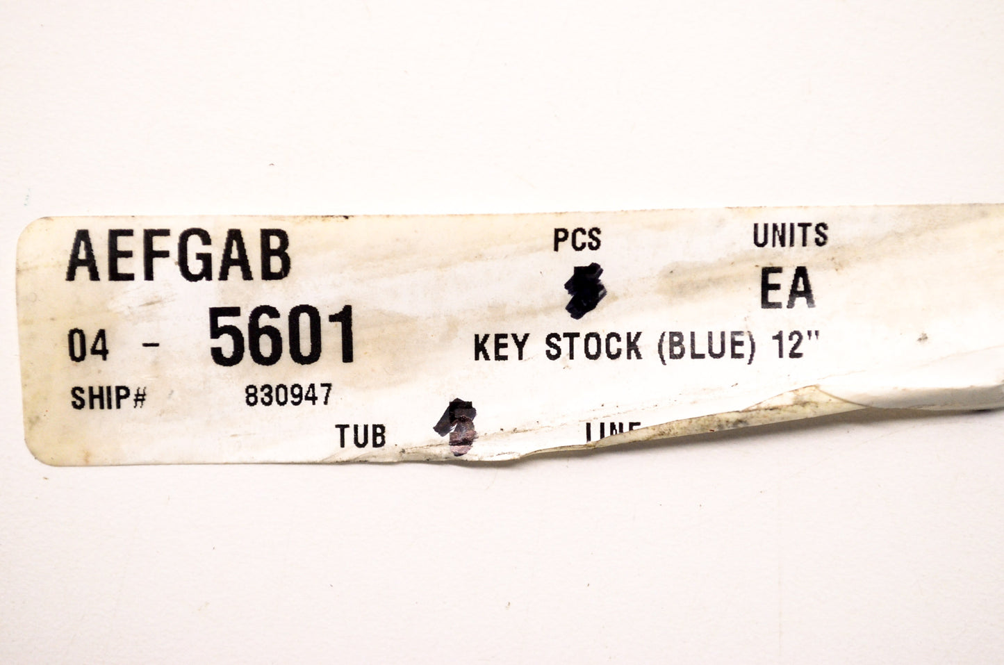 Key Stock Blue 12 x 1/4 NOS