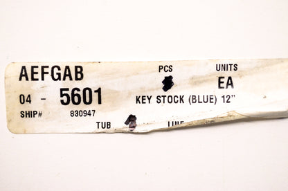 Key Stock Blue 12 x 1/4 NOS