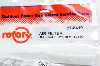 Rotary 27-8410, 8410 Foam Air Filter Ryobi Qty 2 NOS