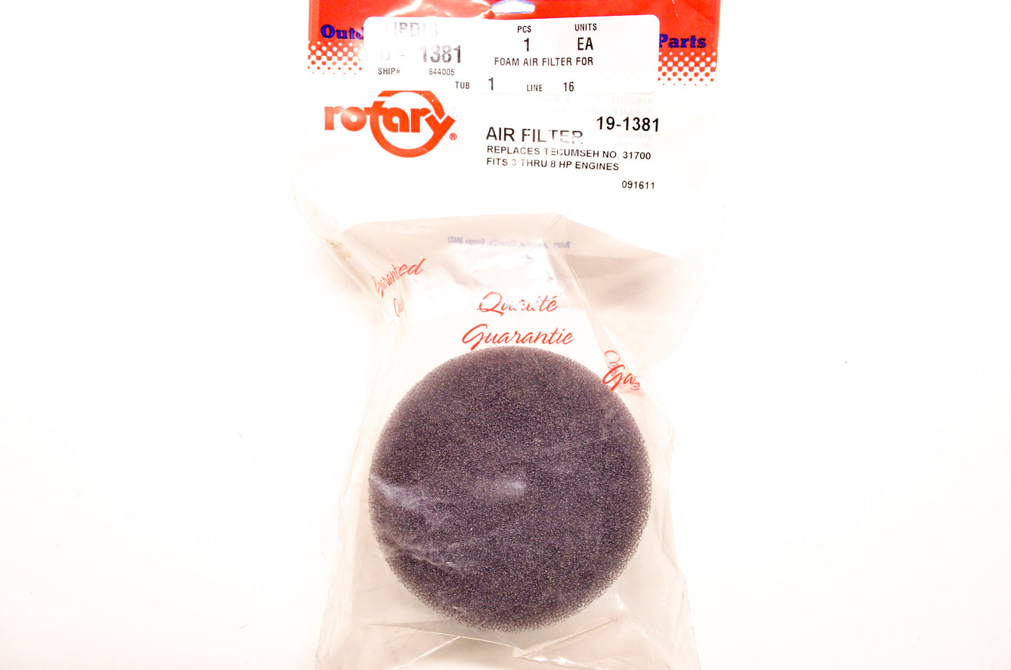 New Rotary Foam Air Filter Tecumseh 3 - 8 HP Engines NOS