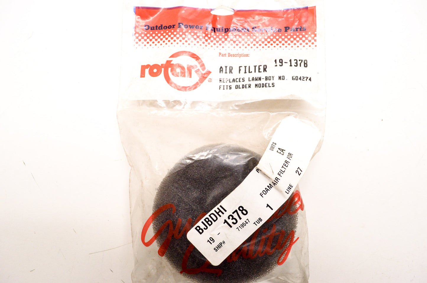 New Rotary Foam Air Filter Lawnboy Older Models NOS