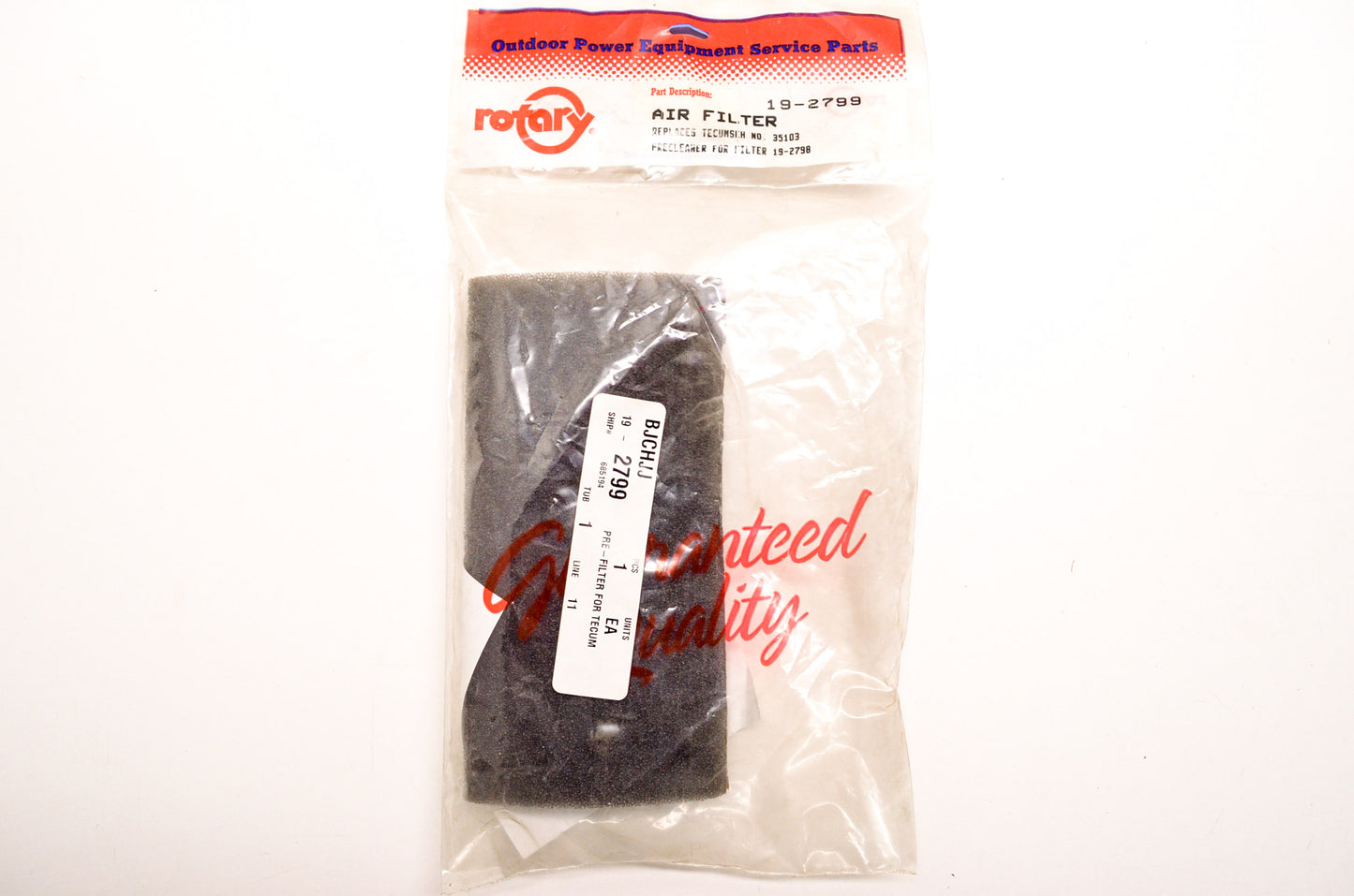 New Rotary Foam Air Filter Tecumseh Precleaner for 19-2798 NOS