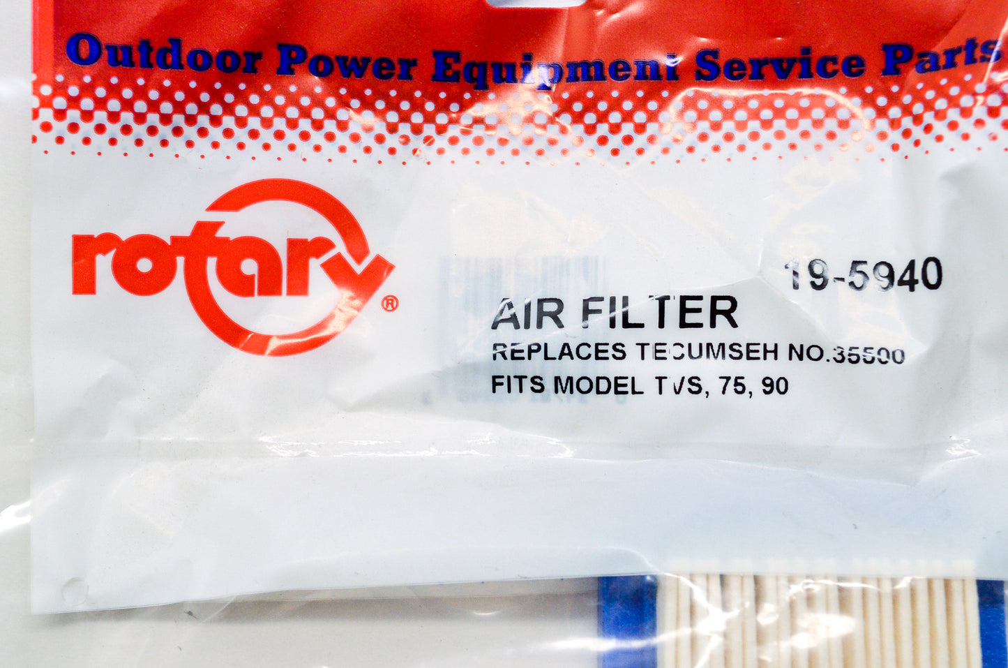 Rotary 19-5940, 35500, 5940 Air Filter Tecumseh TVS 75 90 NOS