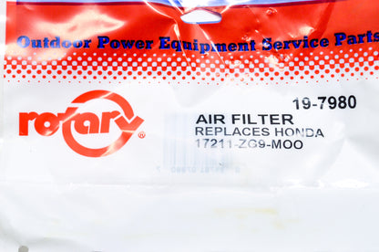 Rotary 19-7980, 17211-ZG9-M00, 7980 Honda Air Filter NOS