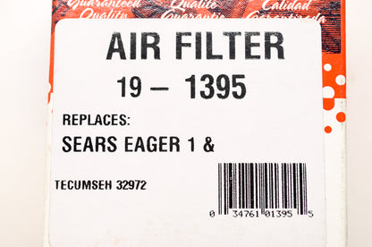 New Rotary 19-1395, 32972, 1395 Air Filter Sears Eager 1 & Tecumseh NOS