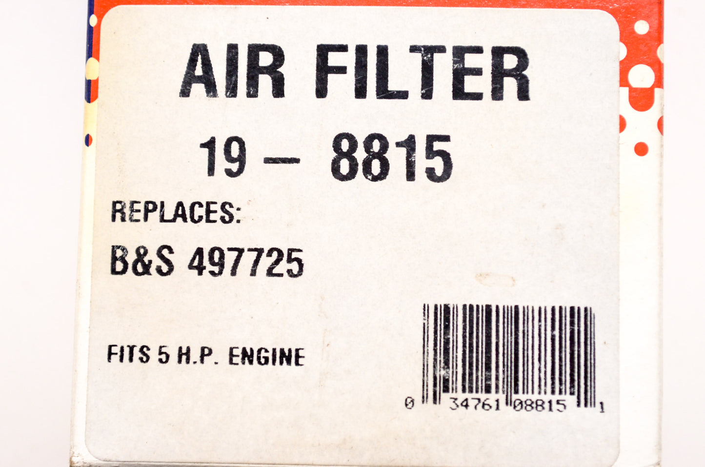 New Rotary Air Filter 5 HP Engine NOS